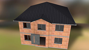 3 d animation Aufbau Einfamilienhaus Taurifilm